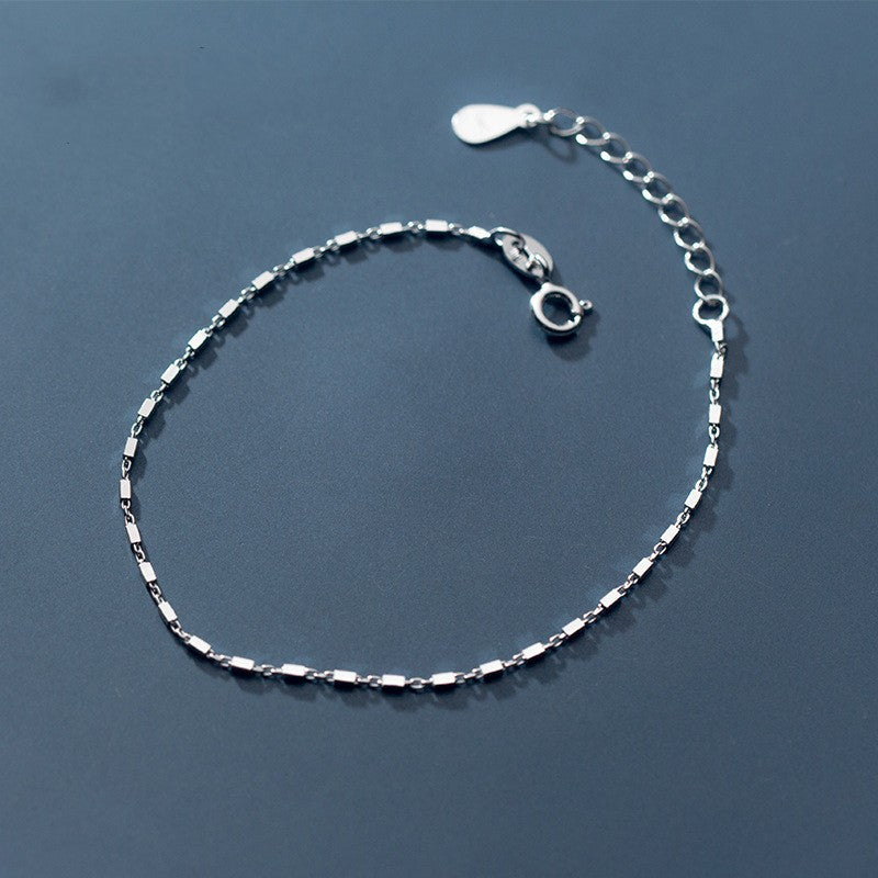 S925 Silver Small Square Bracelet for Women