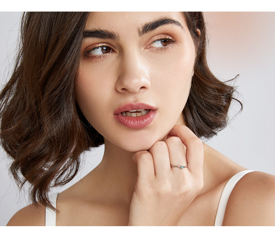 S925 Sterling Silver Gemstone Ring for Women