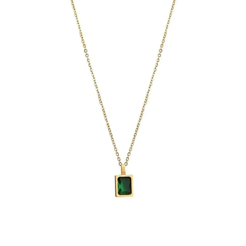 Vintage Emerald Necklace with Unique Gemstone Pendant