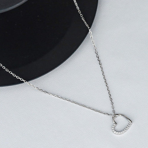 925 Silver Heart Zirconia Necklace for Women (One Piece)
