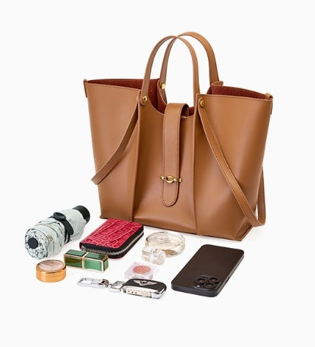 Cowhide Large Capacity Women's Tote Bag