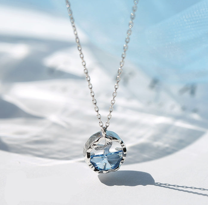 S925 Silver Mermaid Tear Necklace for Women