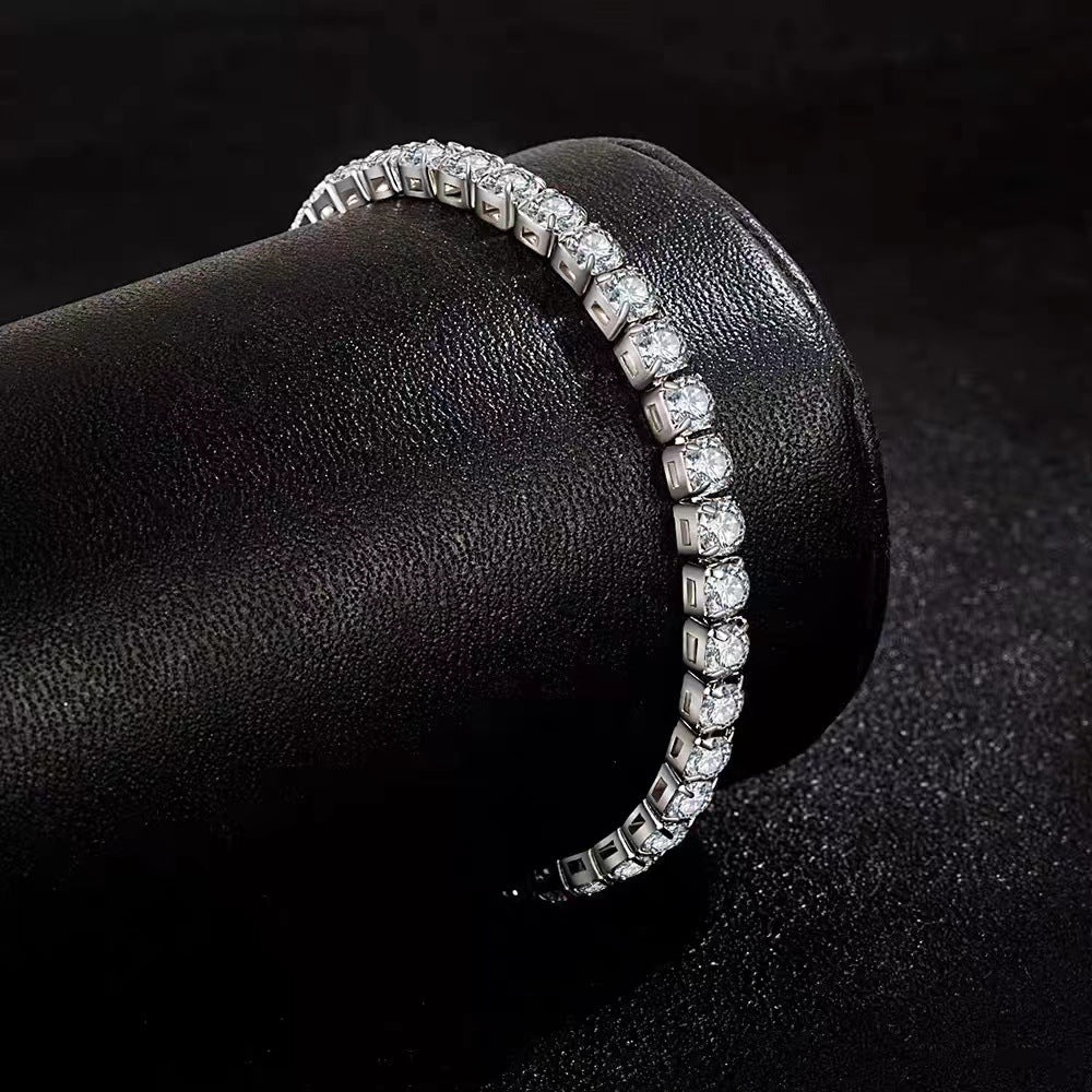 Silver High Carbon Diamond Bracelet for Men & Women 5mm