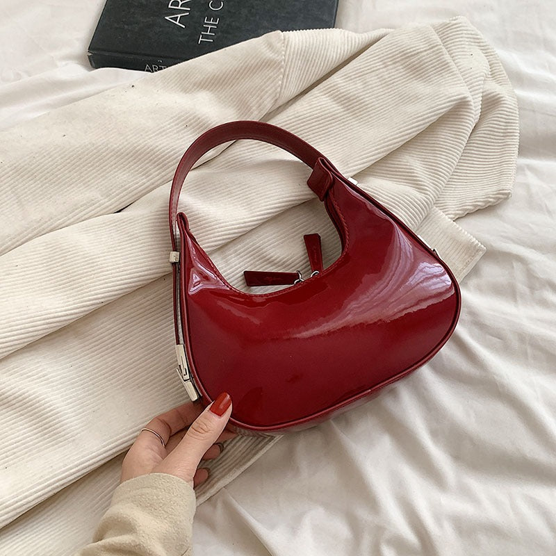 Red Patent Leather Women's Shoulder Bag