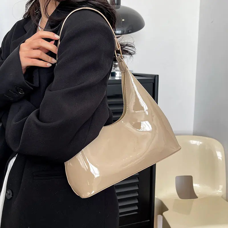Casual Patent Leather Fashion Handbag