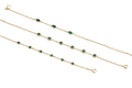 S925 Silver 14K Gold Emerald Zirconia Bracelet