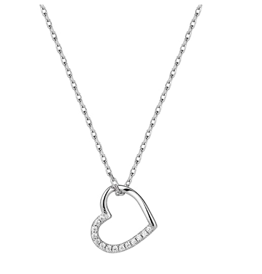925 Silver Heart Zirconia Necklace for Women (One Piece)