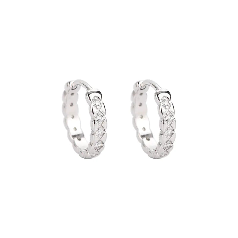 S925 Silver Geometric Zircon Earrings for Women