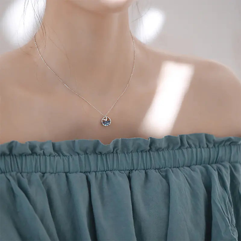 S925 Silver Mermaid Tear Necklace for Women