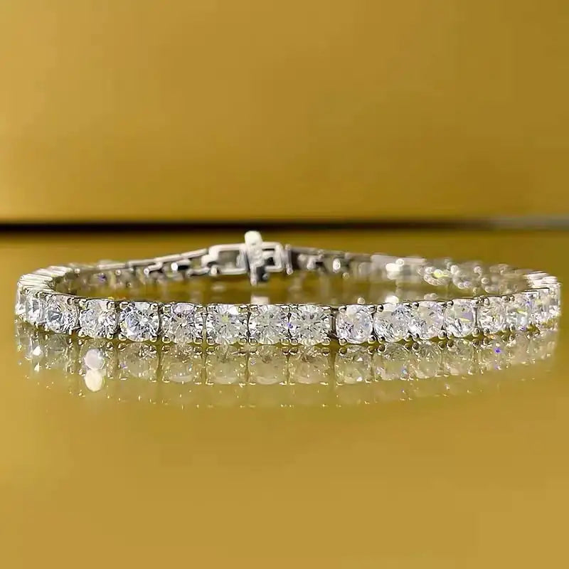 Silver High Carbon Diamond Bracelet for Men & Women 5mm