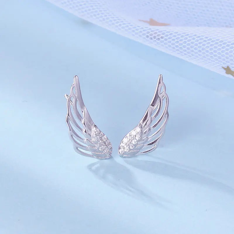 Silver Angel Wing Earrings