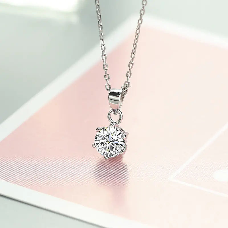 S925 Sterling Silver Simple Rose Tulip Necklace