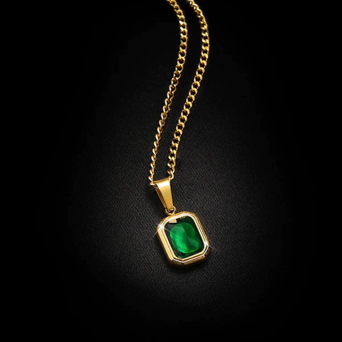 Vintage Emerald Necklace with Unique Gemstone Pendant