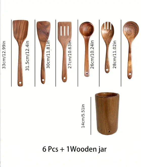 Wooden Spatula and Spoon Set
