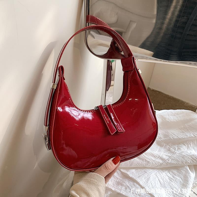 Red Patent Leather Women's Shoulder Bag