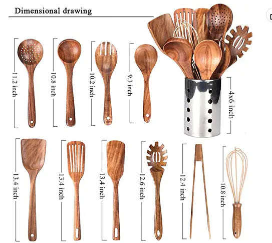 Wooden Spatula and Spoon Set