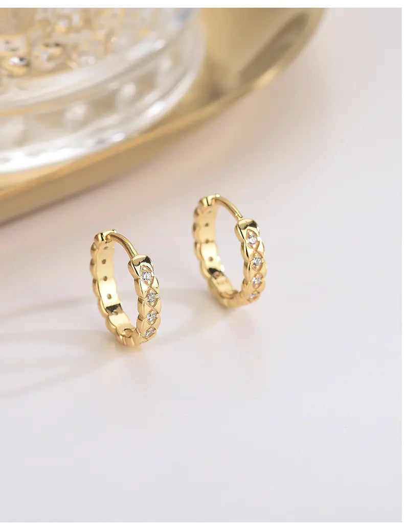 S925 Silver Geometric Zircon Earrings for Women