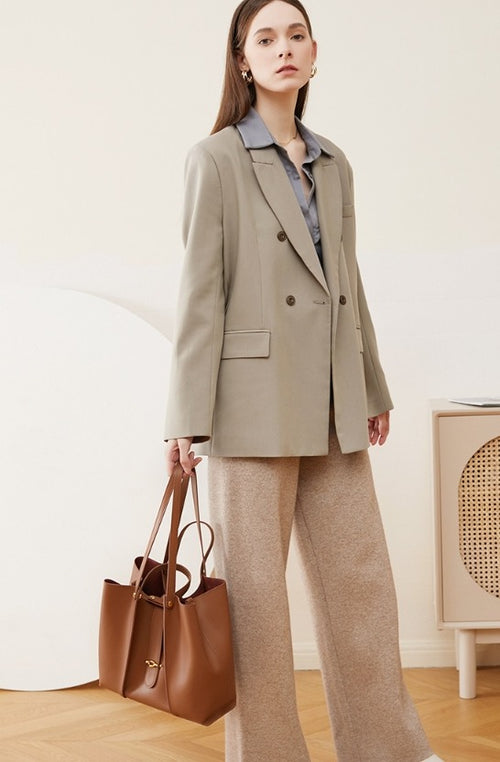 Cowhide Large Capacity Women's Tote Bag