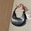 Twist Lock Crescent Shoulder Handbag