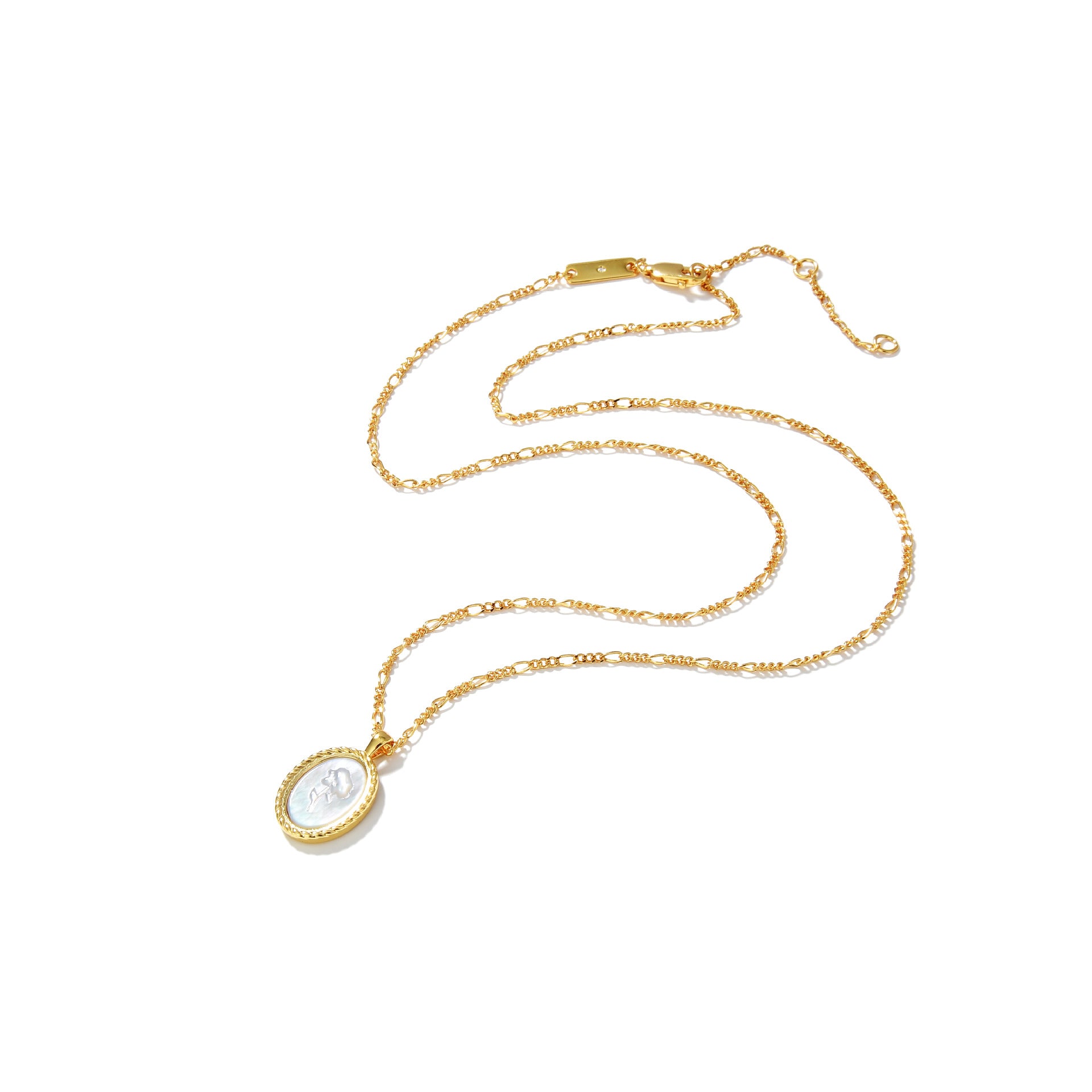 Oval Rose Embossed Necklace - S925 silver