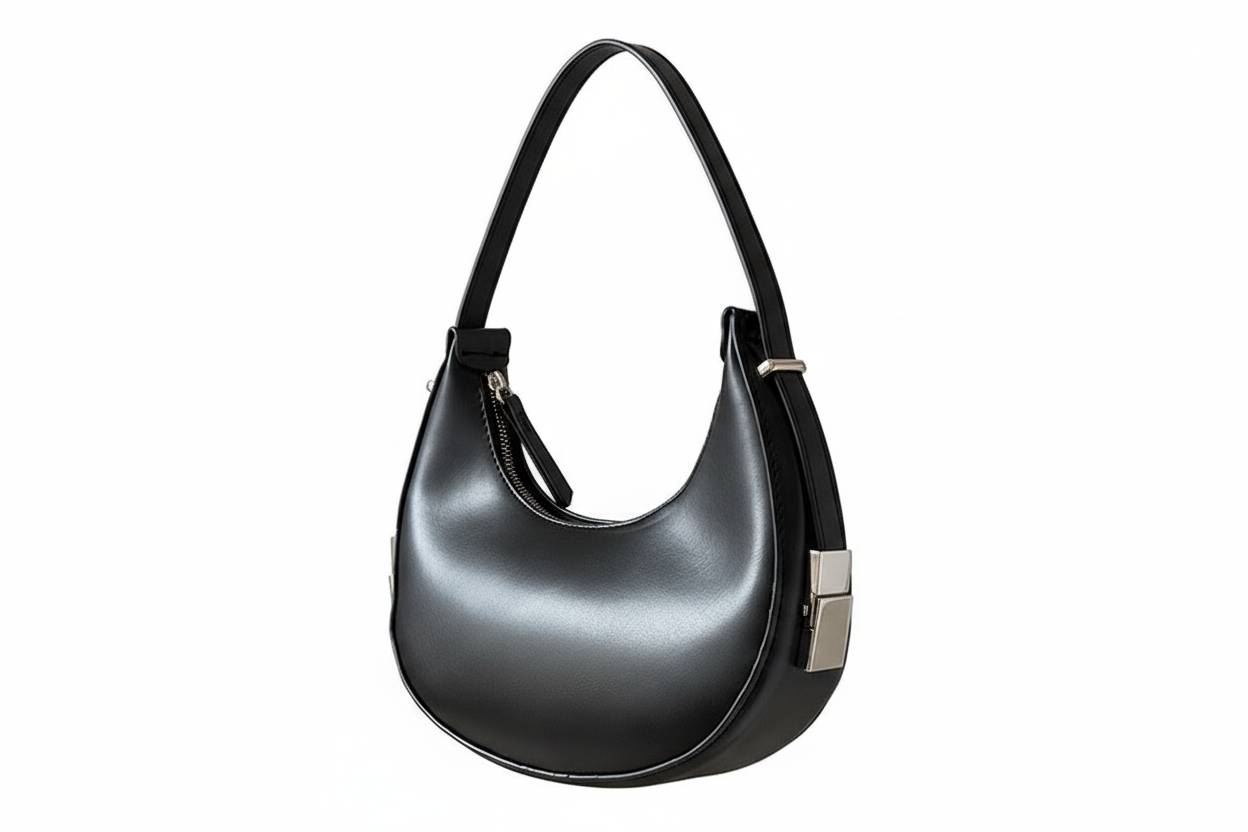 Twist Lock Crescent Shoulder Handbag
