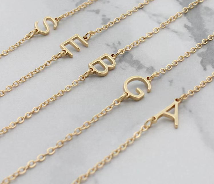 Minimalist Letter Necklace in Titanium Steel (One Piece)