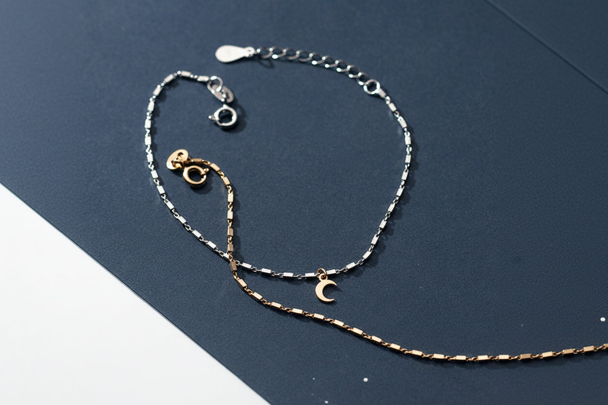 S925 Silver Small Square Bracelet for Women