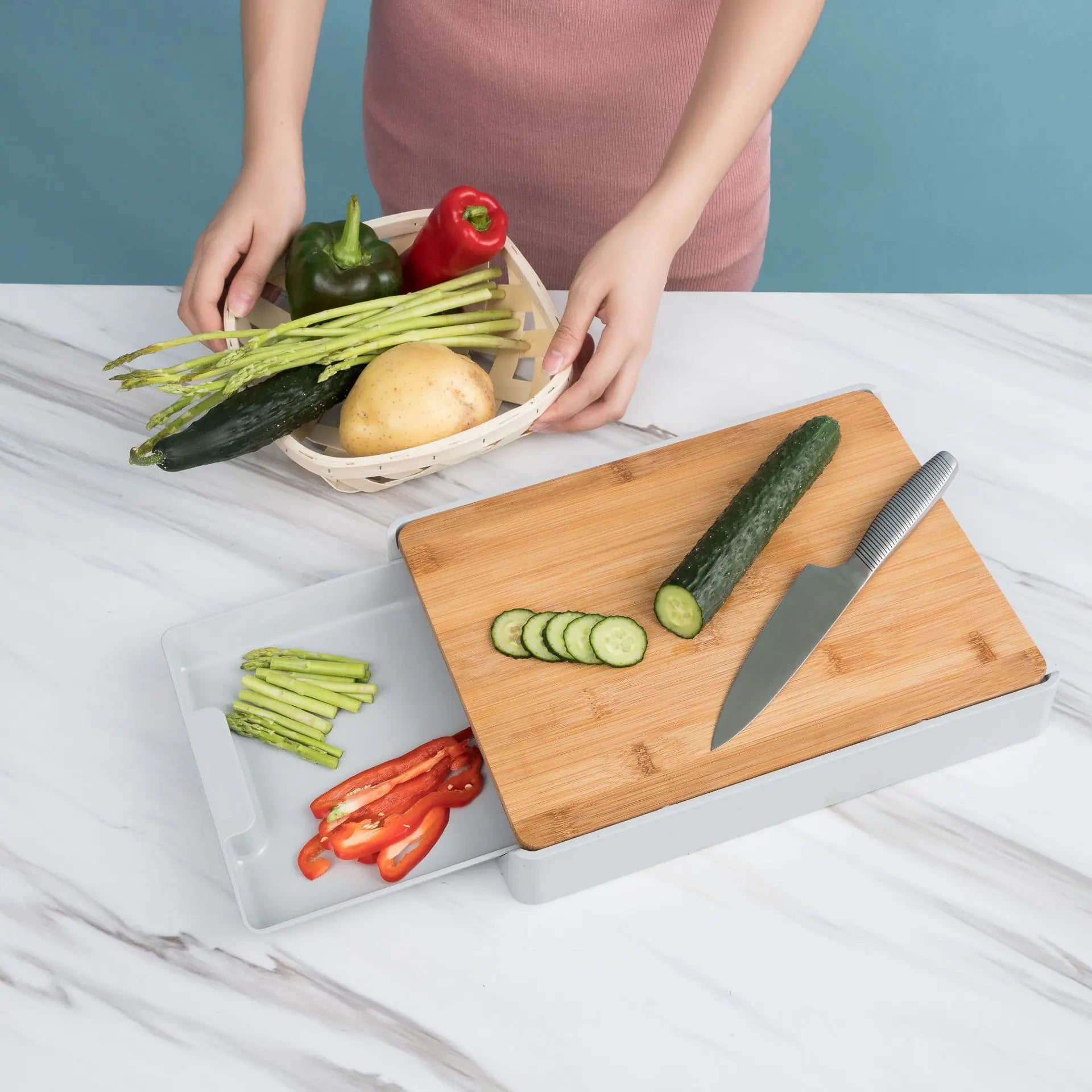 Multi-Functional Cutting Board with Drawer