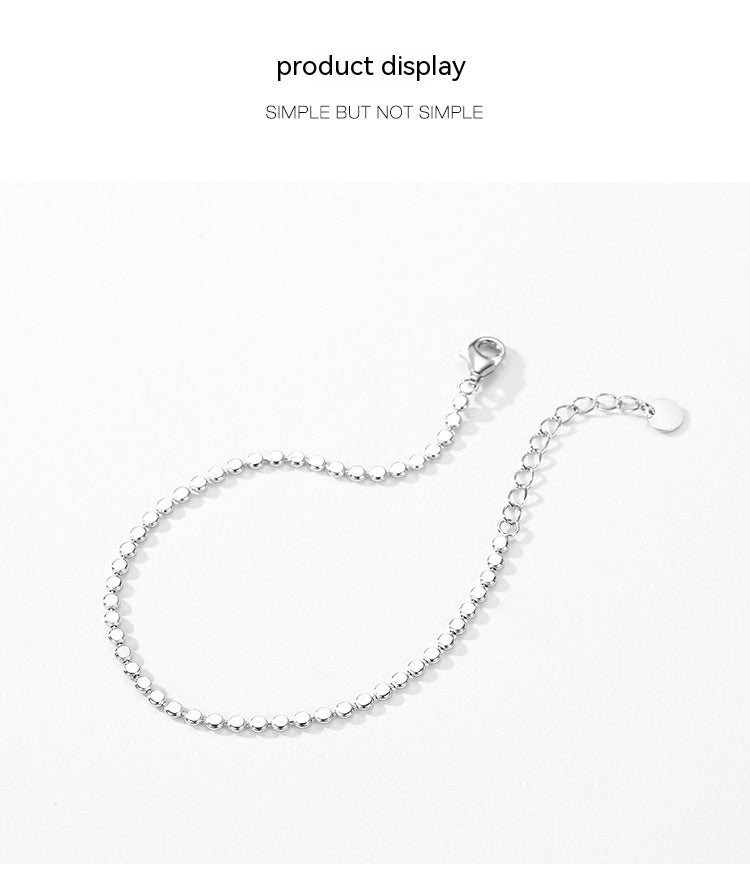 S925 Sterling Silver Sequined Bracelet for Women