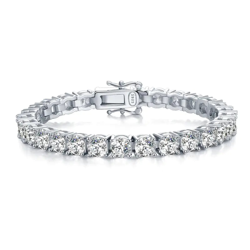 Silver High Carbon Diamond Bracelet for Men & Women 5mm