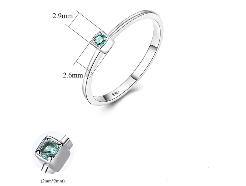 S925 Sterling Silver Gemstone Ring for Women