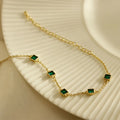 Elegant Emerald Zircon Bracelet - Fashionable All-Match
