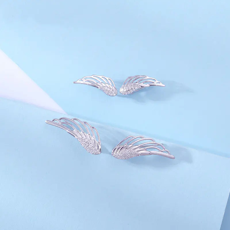 Silver Angel Wing Earrings