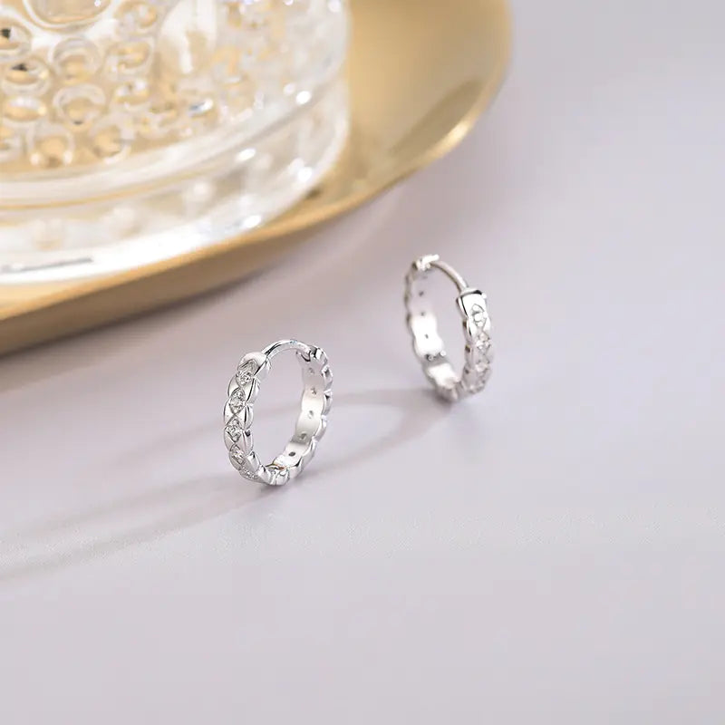 S925 Silver Geometric Zircon Earrings for Women