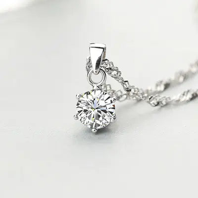 S925 Sterling Silver Simple Rose Tulip Necklace