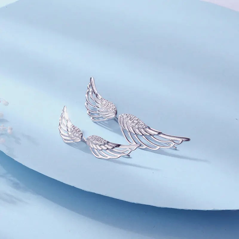 Silver Angel Wing Earrings